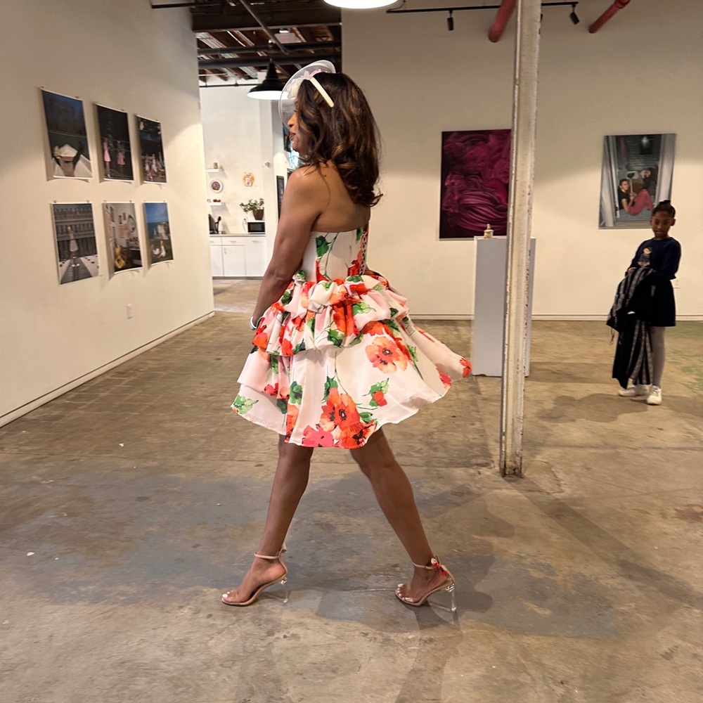 Floral Strapless Dress - Picture 3 of 3